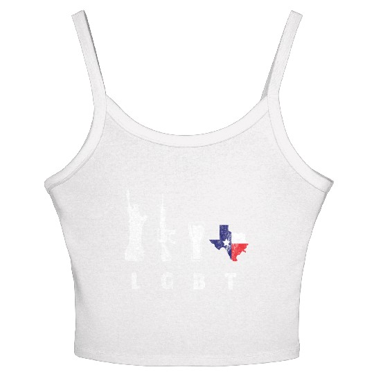 Liberty Guns Beers Texas Support LGBT Women's Spaghetti Strap Tank Top