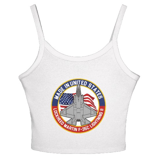 Lockheed Martin F-35C Lightning II - Made in USA Women's Spaghetti Strap Tank Top
