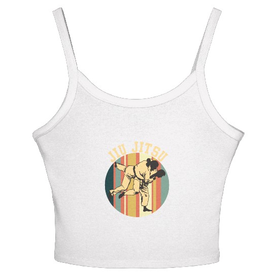 Jiu Jitsu Silhouette Bjj Brazilian Jiu Jitsu Retro Women's Spaghetti Strap Tank Top