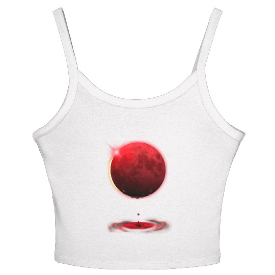 Vampire werewolf blood red moon eclipse Women's Spaghetti Strap Tank Top