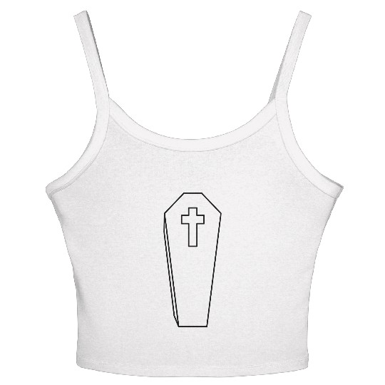 coffin burial cross grave cemetery dead gravestone Women's Spaghetti Strap Tank Top
