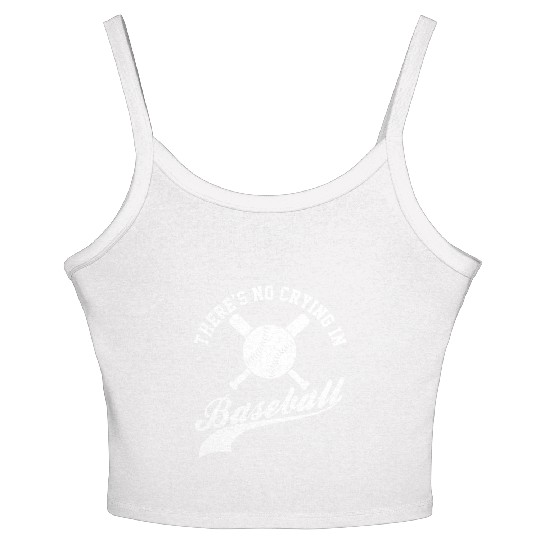 No Crying in Baseball Funny Sports Fan Women's Spaghetti Strap Tank Top
