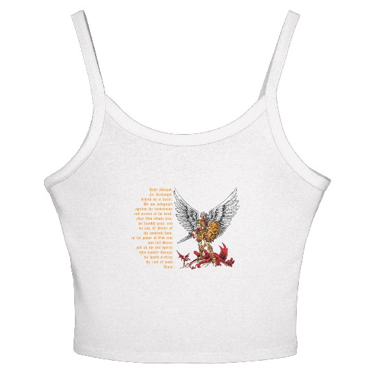 Saint Michael Women's Spaghetti Strap Tank Top for men prayer catholic church