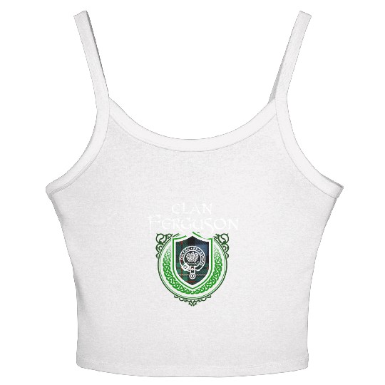 Ferguson Surname Scottish Clan Tartan Crest Badge Women's Spaghetti Strap Tank Top
