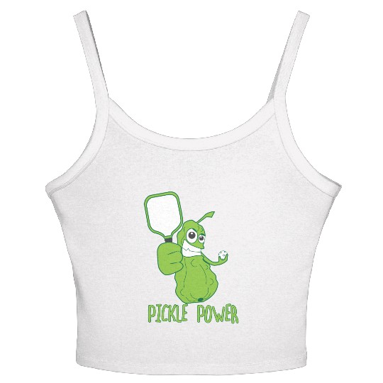 Pickleball Funny Pickle Power Women's Spaghetti Strap Tank Top