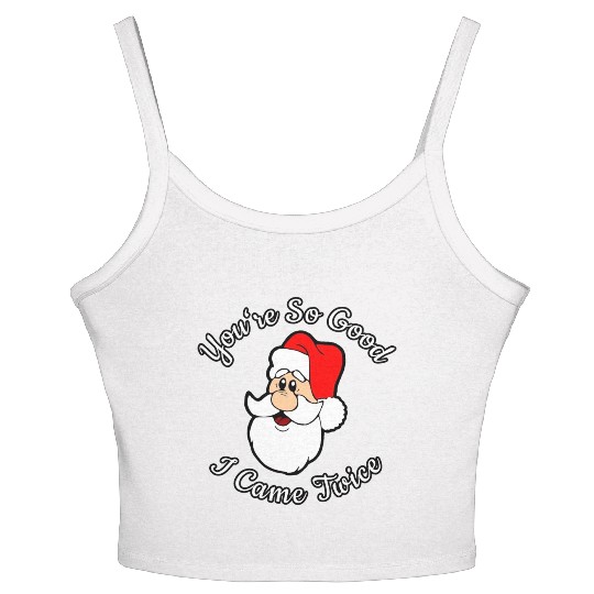 Adult Humor Naughty Dirty Santa Christmas Gift Women's Spaghetti Strap Tank Top