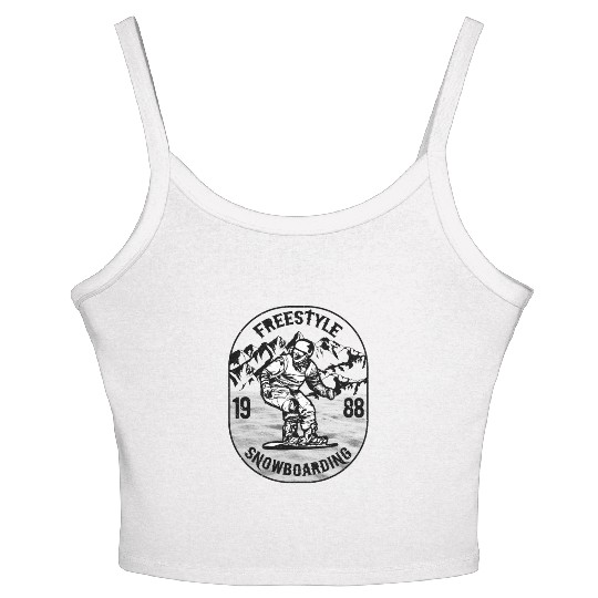 Freestyle Snowboarding Graphic Design Women's Spaghetti Strap Tank Top