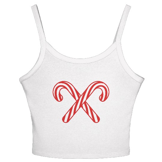 cross 2 candy cane x delicious candy sugar sweet h Women's Spaghetti Strap Tank Top