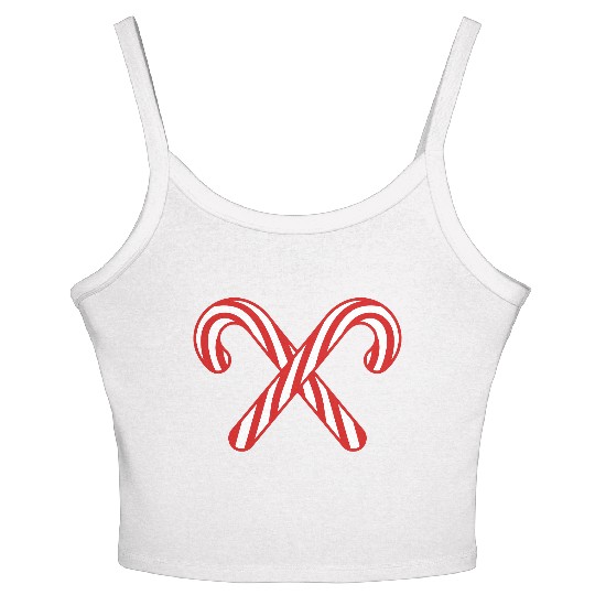 2 candy cane cross x delicious candy sugar sweet h Women's Spaghetti Strap Tank Top