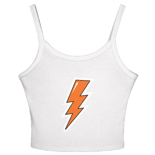 Lightning Bolt, orange lightning, electric Women's Spaghetti Strap Tank Top