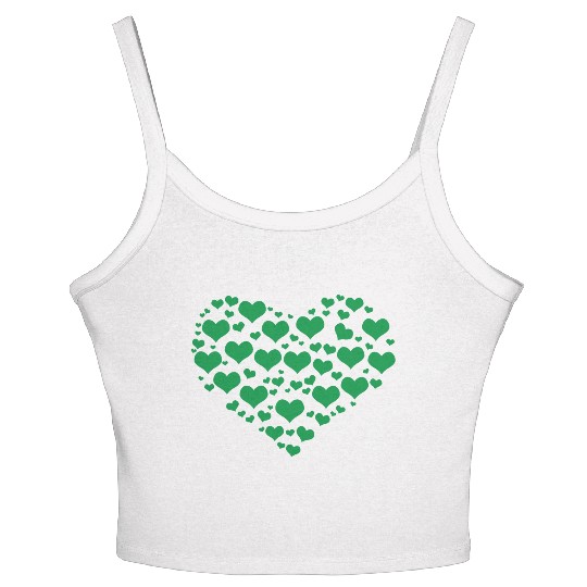 Green Heart St Patricks Day Women's Spaghetti Strap Tank Top
