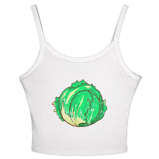 Retro Vintage Grunge Style Lettuce Women's Spaghetti Strap Tank Top