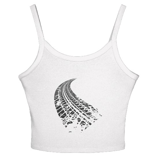 Dirty tire tracks fading into the horizon Women's Spaghetti Strap Tank Top
