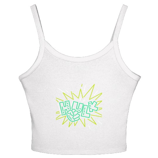 Neon Hulk Women's Spaghetti Strap Tank Top By Marvel Design By Humans----PD