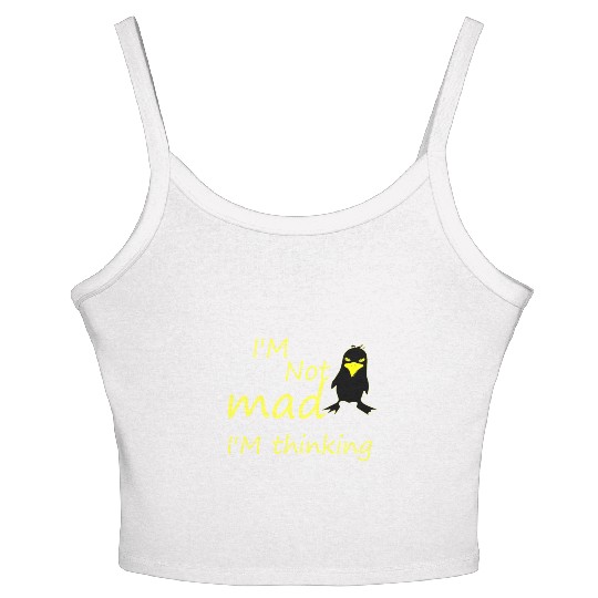 I'm Not Mad I'm Thinking Cute Angry Bird Women's Spaghetti Strap Tank Top