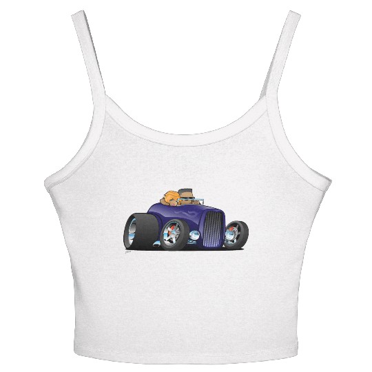 Highboy hot rod deep purple roadster Women's Spaghetti Strap Tank Top