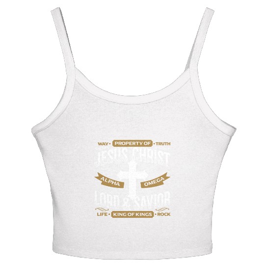 way property of truth jesus christ alpha omega lor Women's Spaghetti Strap Tank Top