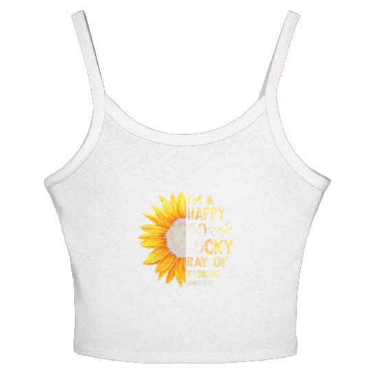 I'm A Happy Go Lucky Ray of Sunshine Sunflower Women's Spaghetti Strap Tank Top