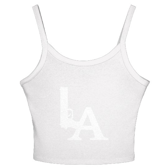 LA Dodgers Gun Los Angeles Hollywood California Women's Spaghetti Strap Tank Top