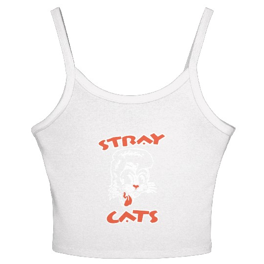 STRAY CATS Rockabilly Cool Cat Tattoo Women's Spaghetti Strap Tank Top