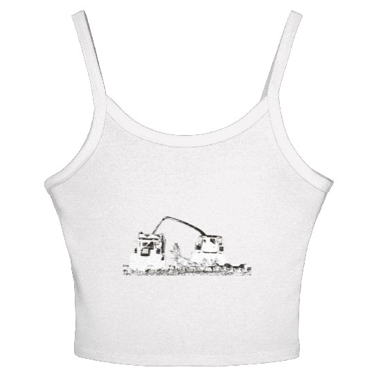 Corn chopper chopping corn maize farmer Women's Spaghetti Strap Tank Top