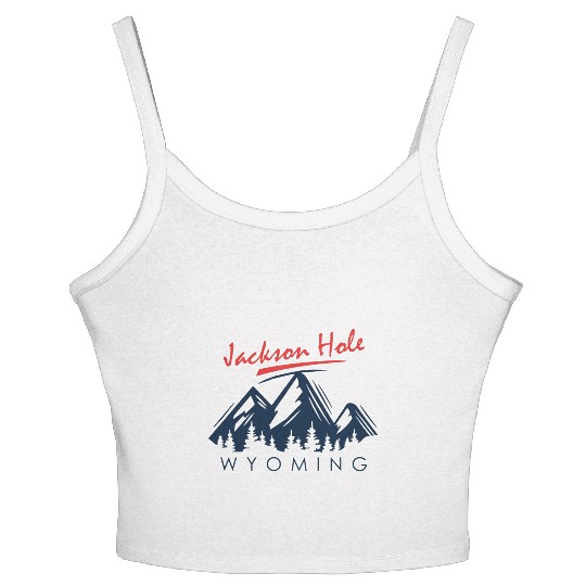 Jackson Hole Wyoming Women's Spaghetti Strap Tank Top Vintage City Retro Tshi