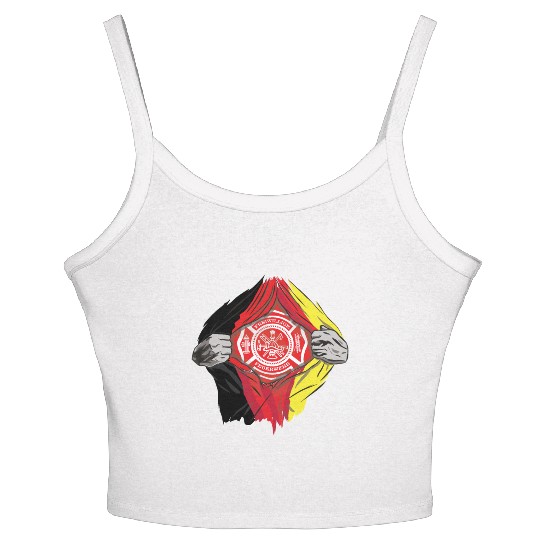 German Volunteer Fire Brigade Firefighter Women's Spaghetti Strap Tank Top