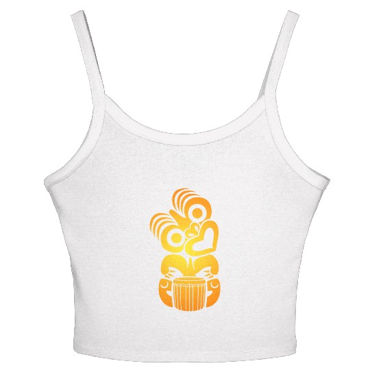Maori Hei Tiki Drummer Music T Tattoo Gift Women's Spaghetti Strap Tank Top