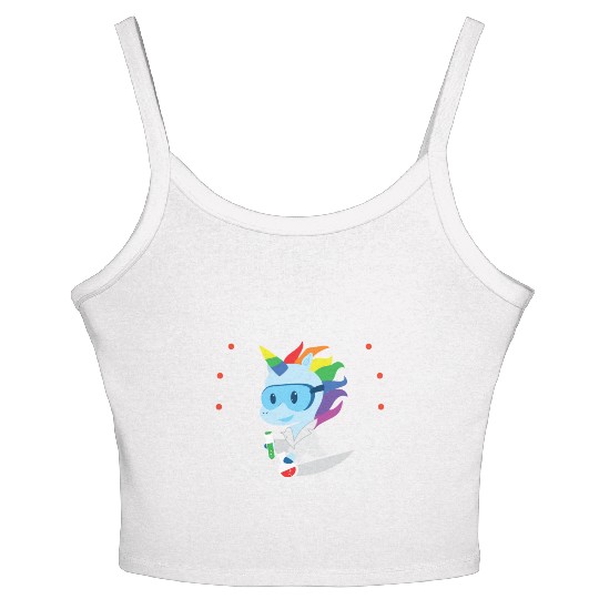 Funny Science Is Like Magic But Real Unicorn Gift Women's Spaghetti Strap Tank Top