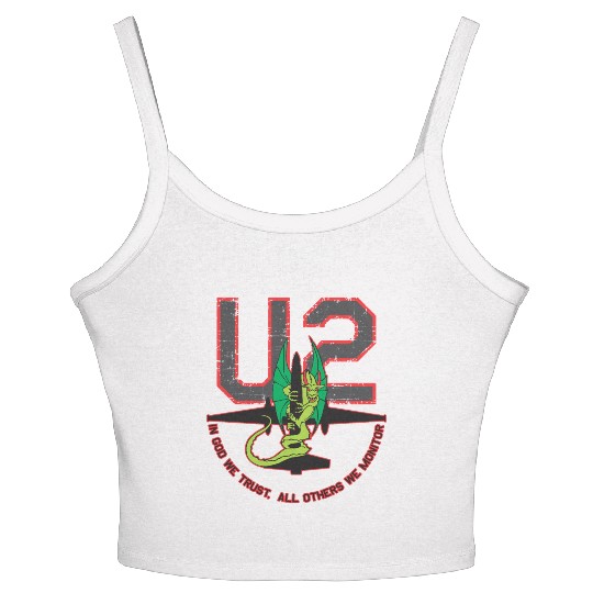 U-2 In God We Trust, All Others We Monitor Women's Spaghetti Strap Tank Top