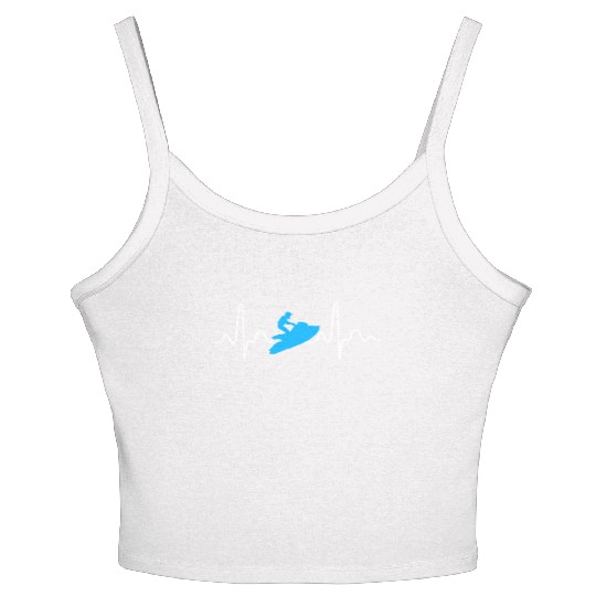 Jet Ski Heartbeat Athletic Beach Summer Sports Women's Spaghetti Strap Tank Top