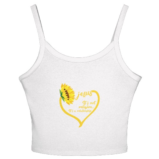 Religion It's A Relationship - Jesus Sunflower Women's Spaghetti Strap Tank Top