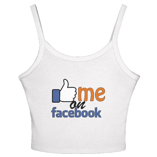 like me on facebook Women's Spaghetti Strap Tank Top