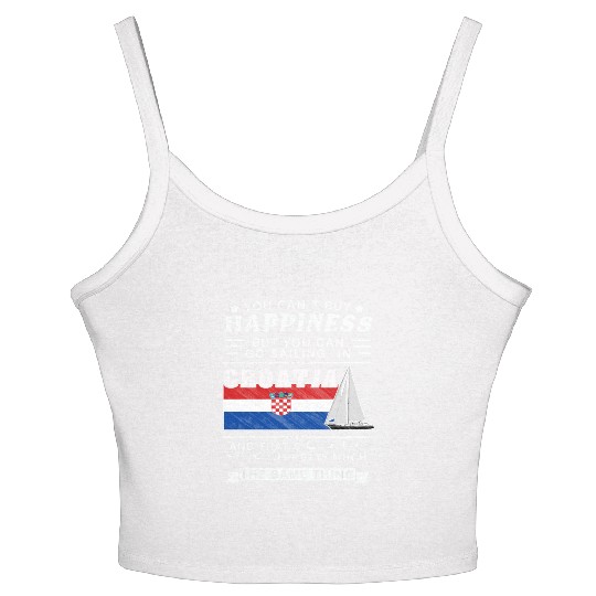 Croatia sailing, sailing ship Mediterranean gift Women's Spaghetti Strap Tank Top