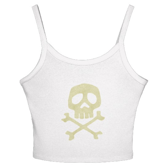 Misfits Style Captain Harlock Skull Crossbones Women's Spaghetti Strap Tank Top