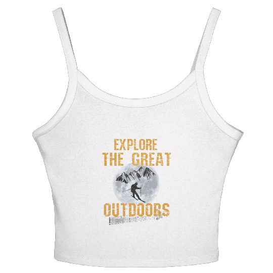 Skiing Explore the great outdoors Women's Spaghetti Strap Tank Top gift