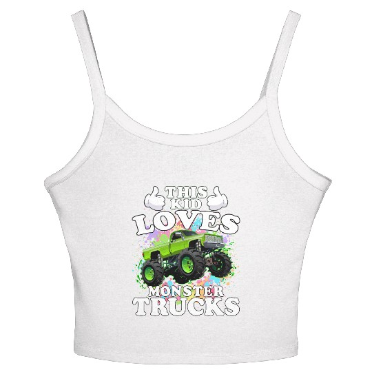This Kid Loves Monster Trucks Women's Spaghetti Strap Tank Top