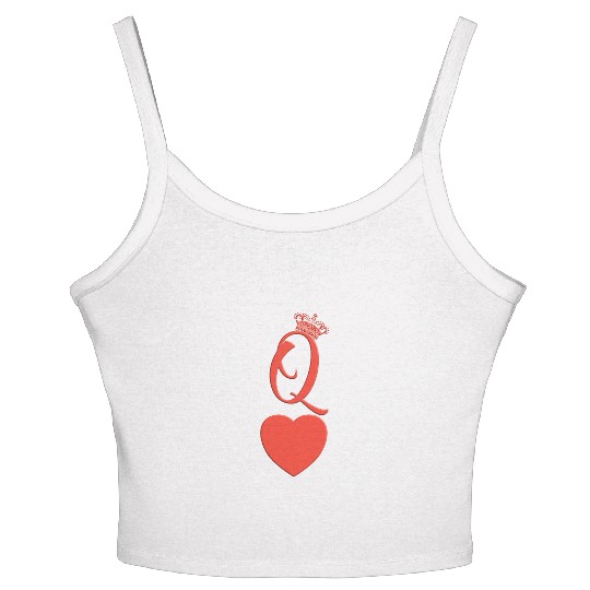 queen heart crown queen of hearts playing card Women's Spaghetti Strap Tank Top