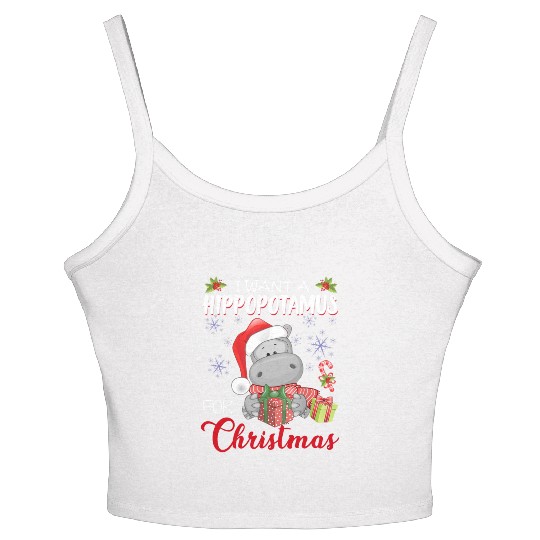 I Want A Hippopotamus For Christmas Xmas Hippo Women's Spaghetti Strap Tank Top
