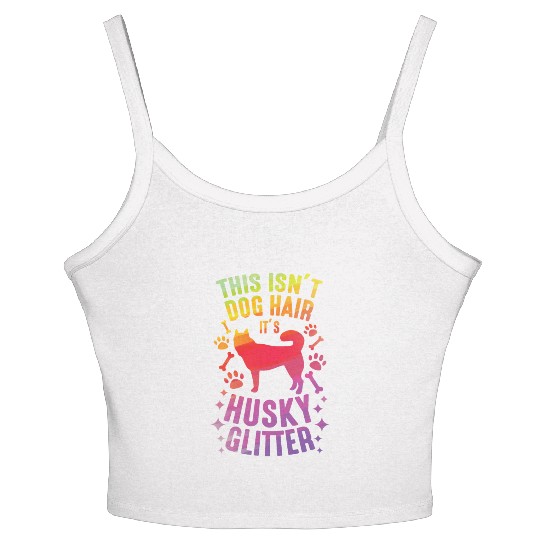 Siberian Husky Dog Wolf Funny huskies Dog Hair Women's Spaghetti Strap Tank Top