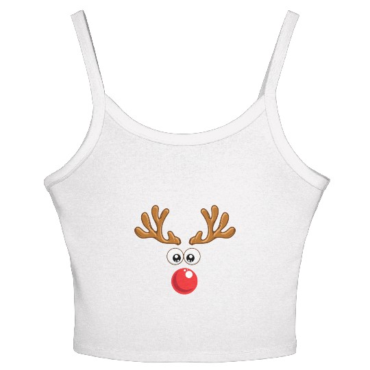 Christmas Rudolph reindeer winter nature gift Women's Spaghetti Strap Tank Top