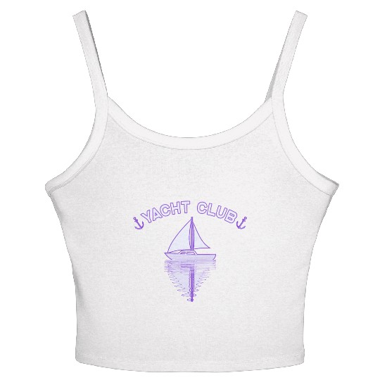 Yacht Club sailing ship sailing anchor Women's Spaghetti Strap Tank Top