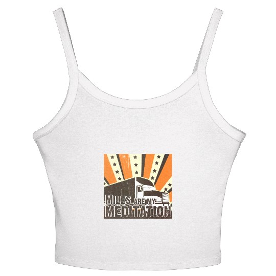 Truck Driver Load Miles Happy Trucker Road Runner Women's Spaghetti Strap Tank Top