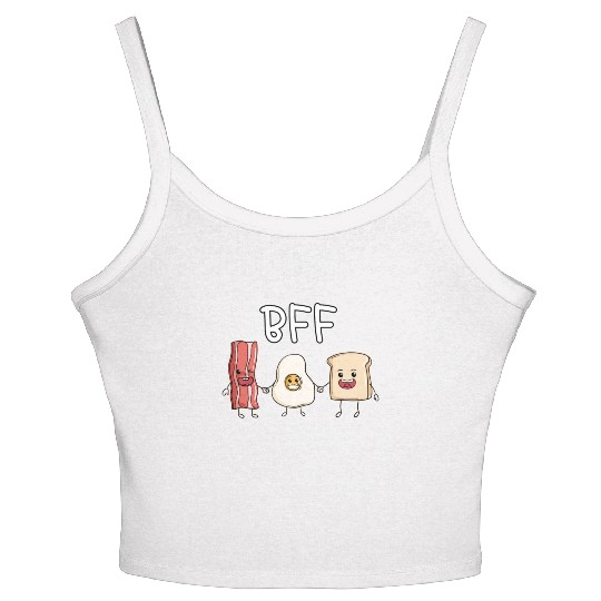Fried egg bacon and toast best friends forever Women's Spaghetti Strap Tank Top