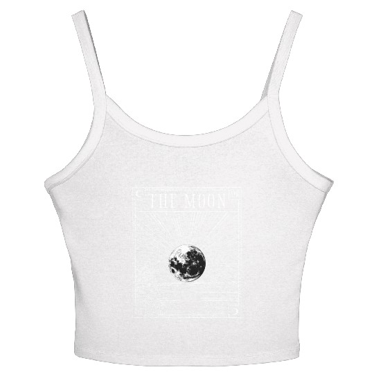 Moon Tarot Card XVIII Occult Witchcraft Gothic Women's Spaghetti Strap Tank Top