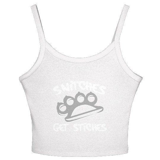Cool Thug Life Women's Spaghetti Strap Tank Top For Gangster "Snitches Get