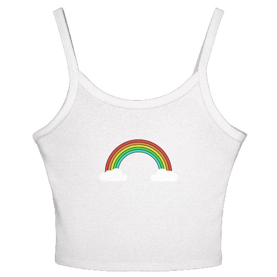 Rainbow clouds | Rainbow colors men women children Women's Spaghetti Strap Tank Top