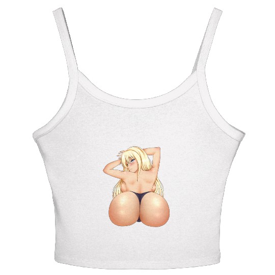 hen Manga Anime Waifu japanese sexy Girl Ahegao Women's Spaghetti Strap Tank Top