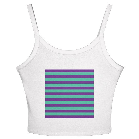 Stripes Purple Green Women's Spaghetti Strap Tank Top