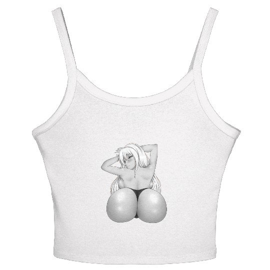 hen Manga Anime Waifu japanese sexy Girl Ahegao Women's Spaghetti Strap Tank Top